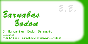 barnabas bodon business card